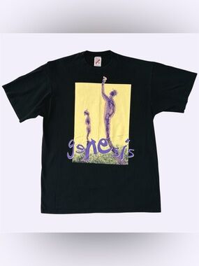 Vintage 90s 1992 Jerzees Genesis We Can’t Dance Band Tee Double Sided Black XL